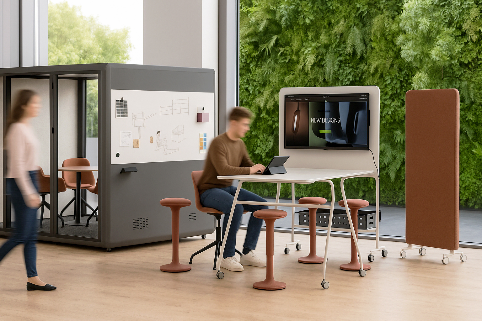 cabinas acústicas; mobiliario ergonómico